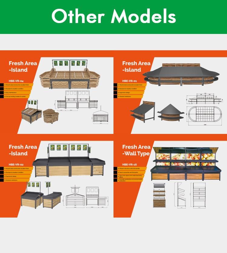 Grocery Store Supermarket Wooden Shelf Fruit Display Rack