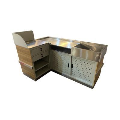 Checkout Counter with Sensor Conveyor Belt for Supermarket