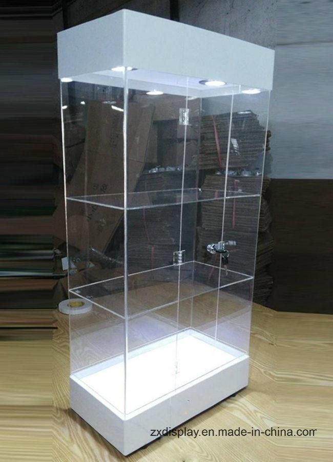 Acrylic Cosmetic Display Container Supermarket Showcase with LED Light