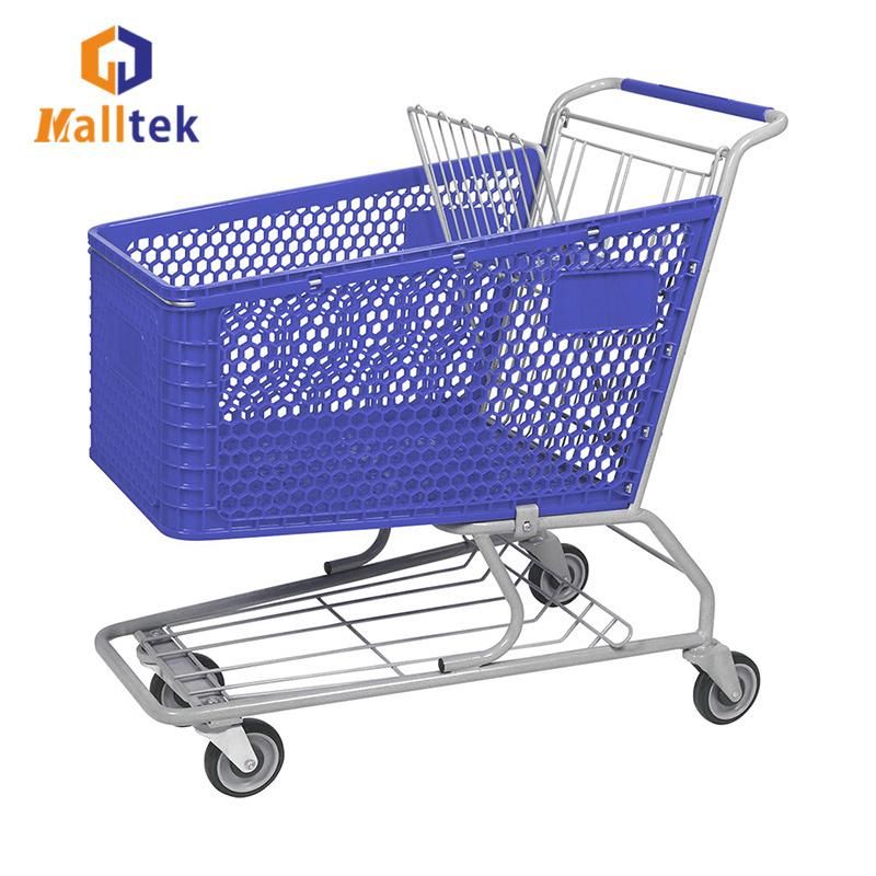 American Market 180L Big Grocery Store Plastic Shopping Trolley Cart