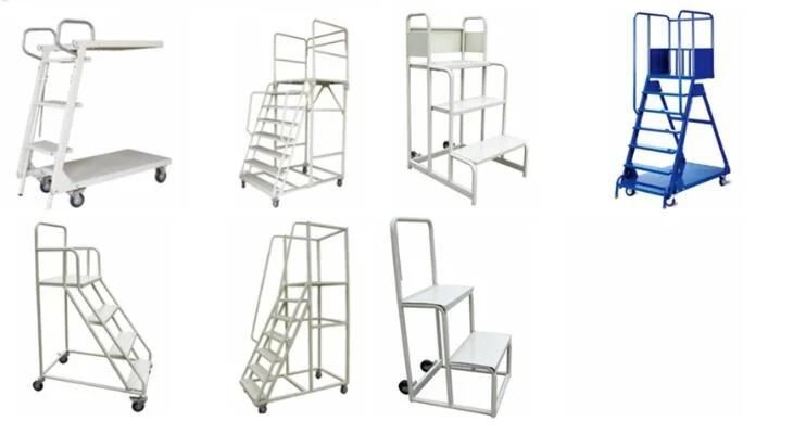 Affordable Safety Warehouse Stainless Steel Rolling Mobile Platform Ladder Truck