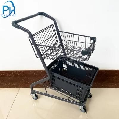 Japanese Type Supermarket Shopping Cart to Hold Baskets