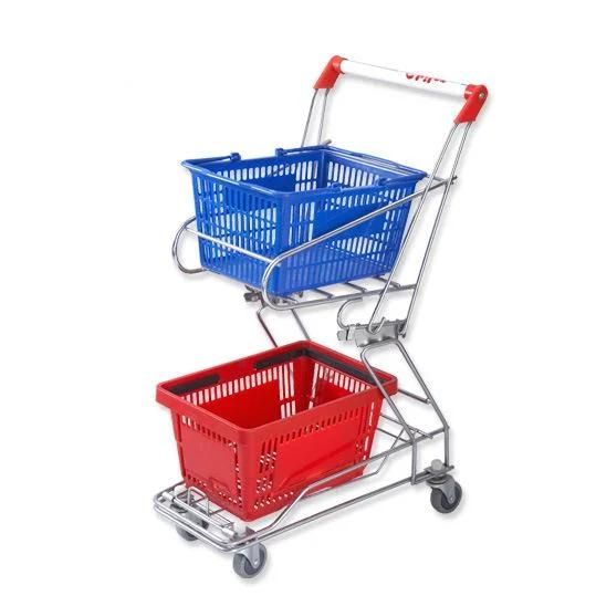 Asian Shopping Cart Double Deck Shopping Basket