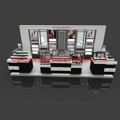 Cosmetic Kiosk Display Showcase Luxury Interior Design Custom Make up Showcase