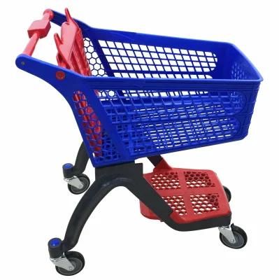 All Plastic Supermarket Portable Shopping Trolley Cart