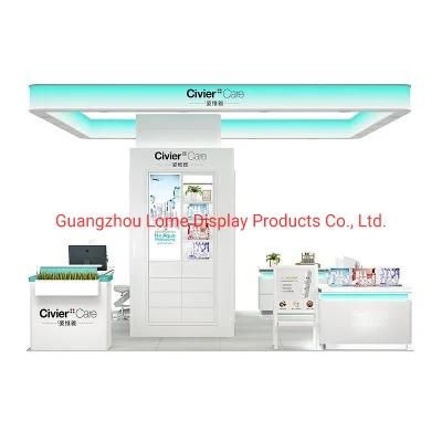 Interior Design Floor Standing Makeup Canbient Cosmetic Display Stand Showcase