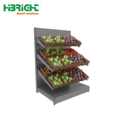 Single Side Metal Vegetable Produce Display Rack
