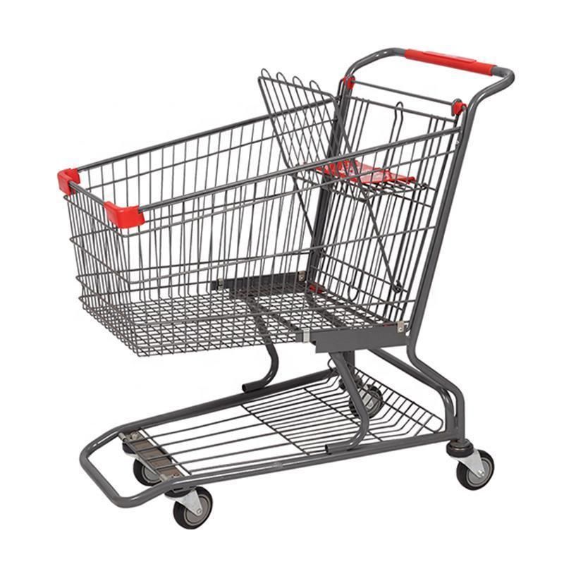 China Factory Supermarket Metal Cart Store Shopping Trolley with Seat