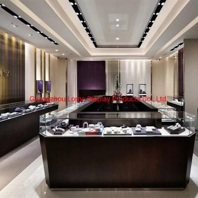 Boutique Jade Store Display Counter Jewelry Showcase Wall Mounted Glass Cabinet