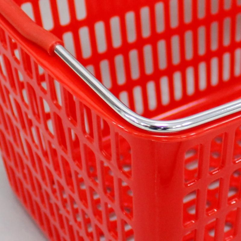 Supermarket Plastic Basket with Handles Manufacturer