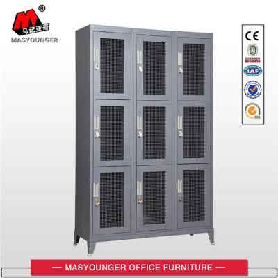 Worker / Staff / Soldier Use 9 Door Steel Wire Mesh Locker