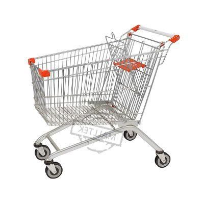 European Style Steel Metal Retail Store Push Supermarket Trolley Shopping Cart
