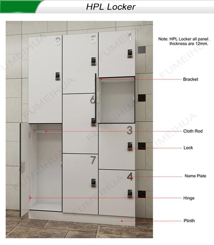 Luggage Clothes HPL Gym Electronic Locker with RFID Lock