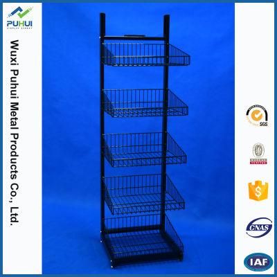 Floor Standing Multi Layer Steel Wire Shelving Display Rack (PHY3029)