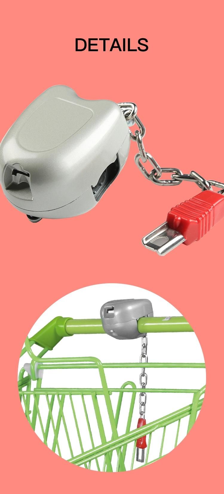 Supermarket Cart Shopping Trolley Zinc Alloy Coin Lock for Shop