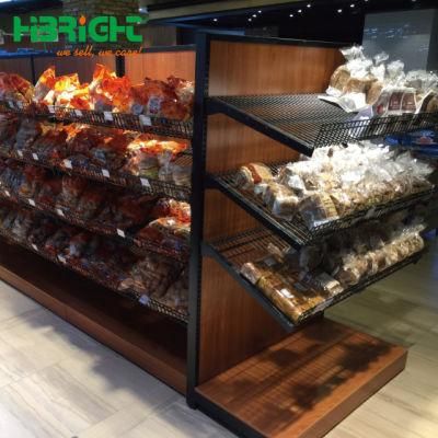Customized Wooden Bread Chocolate Display Showcase Rack Shelf Counter Cabinet Display Rack