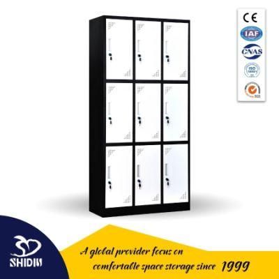 Metal Office Staff Work Lockers 9 Door Steel Locker Storage Organizer