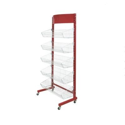 Single Side Metal Laundry Metal Hanging Storage Basket Shelf