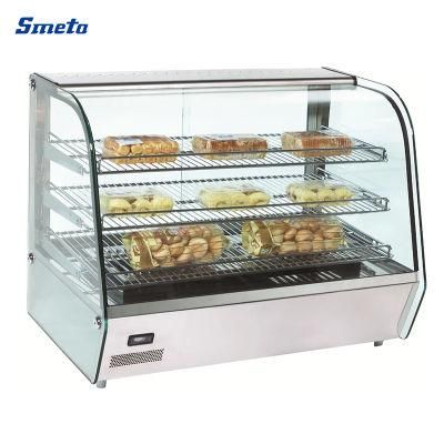 160L Commercial Curved Glass Hot Food Warming Pizza Warmer Showcase