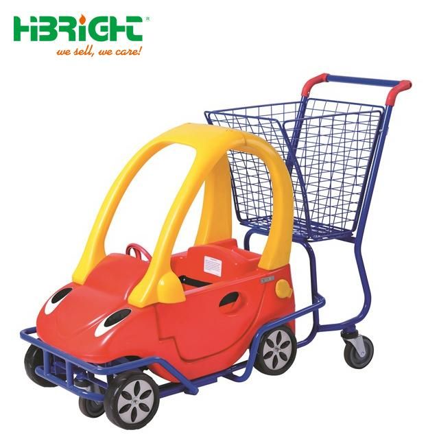 Child Plastic Supermarket Trolley with Toy Car