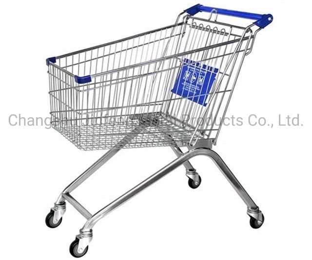 Supermarkets Equipment Metal Shopping Trolleys with Wheels
