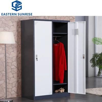 Steel Home Furniture Knock Down 2 Doors Modern Cloth Wardrobe