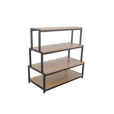 Wholesale Four Layer Wooden Shoe Rack Supermarket Metal Shelves