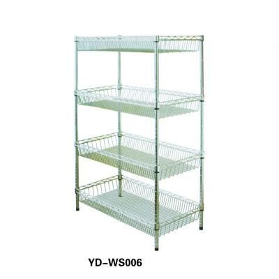 Chrome Metal Wire Display Shelves Rack Stand Units