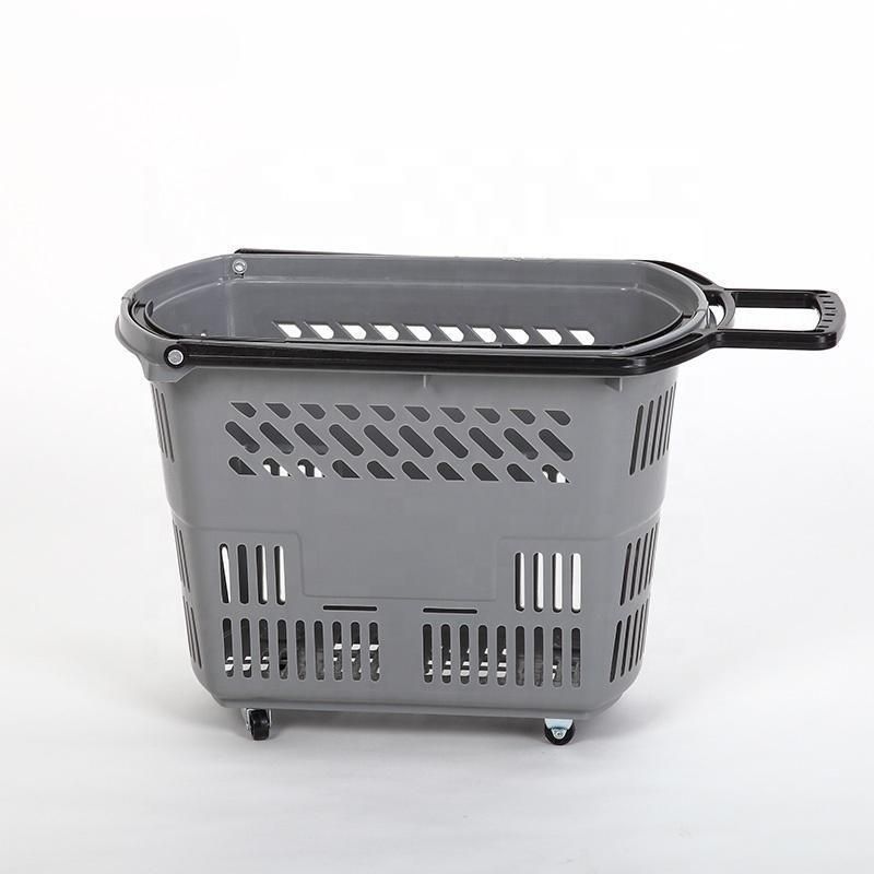 2022 New Design Supermarket Plastic Shopping Basket Trolley