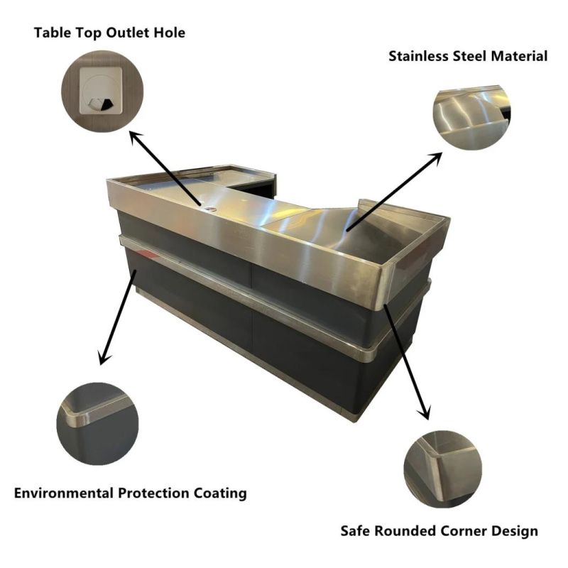 Retail Shop Store Cashier Checkout Counter Luxury Checkout Desk for Supermarket