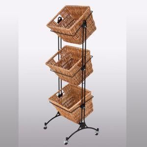 Square Rattan Basket Display Rack for Surpermarket and Bakery