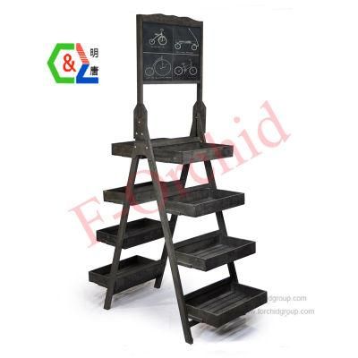 Supermarket Vegetable and Fruit Display Stand Double Sided with Chalkboard