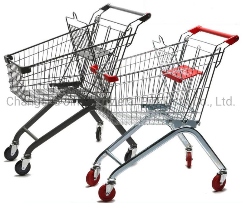 Supermarkets Equipment Metal Shopping Trolleys with Wheels