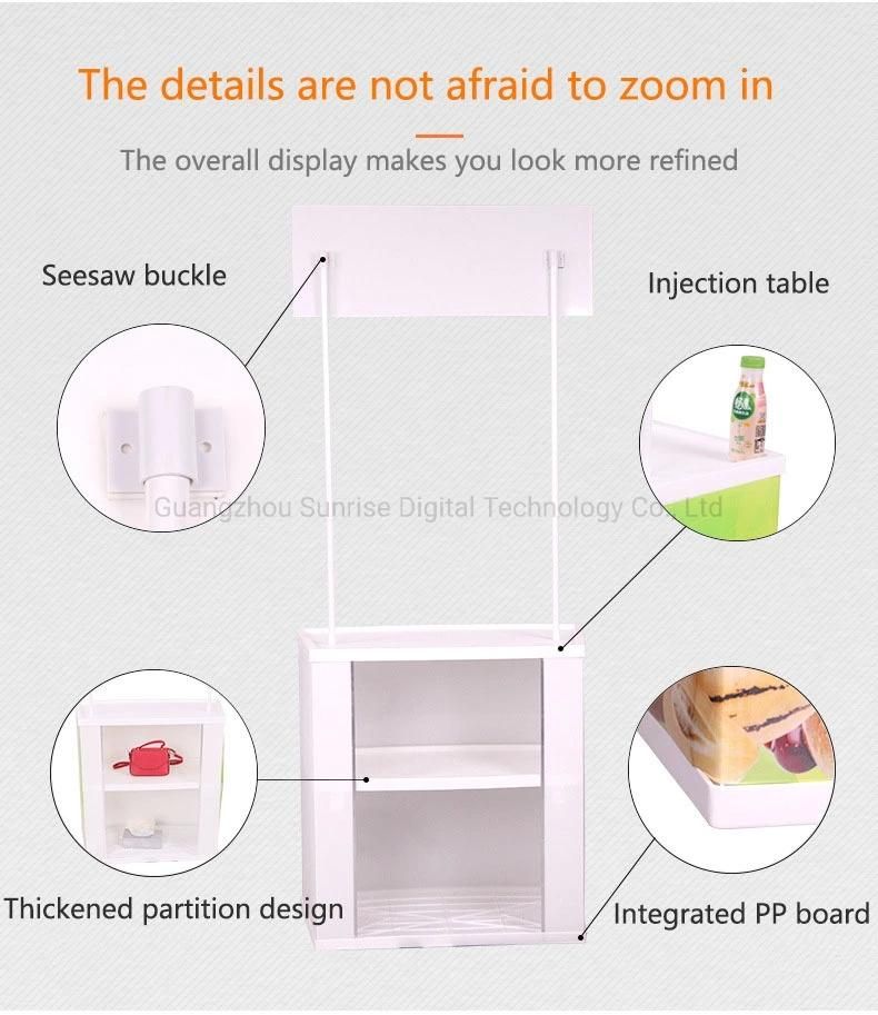 Curvy Shape Reception ABS Desk Exhibition Promotion Table Display Stand