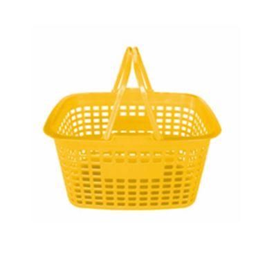 Recyclable Handle Plastic Shopping Basket for Grocery Store