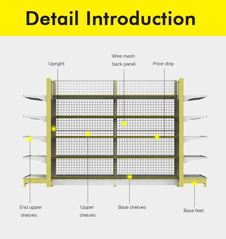 Gocery Store Gondola Supermarket Shelves with Promotion Door Frame