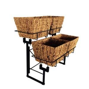 Prestige Wicker Counter Top Display Stand 6 Baskets Wood Natural