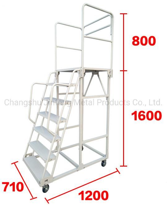 Warehouse Step Ladder Movable Platform Step Ladder Cart