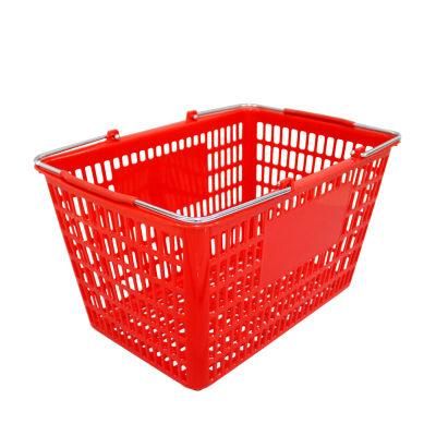 Supermarket Basket Plastic with Handles Factory Price