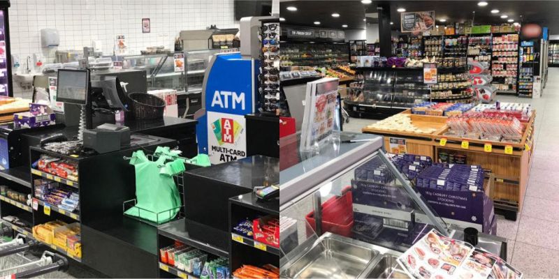 Open Grocery Supermarket Equipment Shelving Checkout Counter Design Store