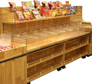 Supermarket Wooden Shelves Display Shelving Shopping Mall Display Rack
