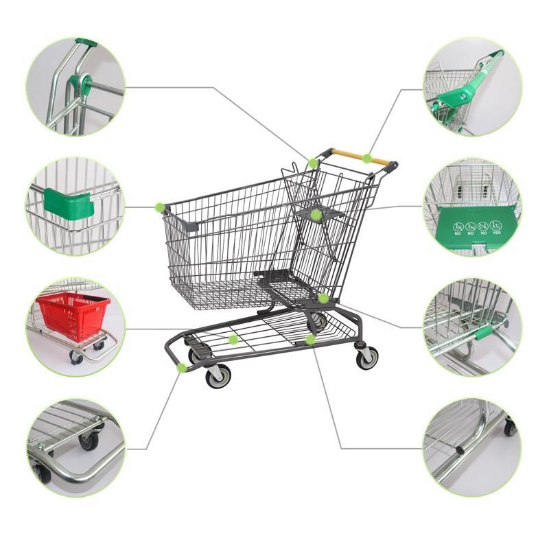 China Manufacturer Steel Shopping Trolley Cart with Chair