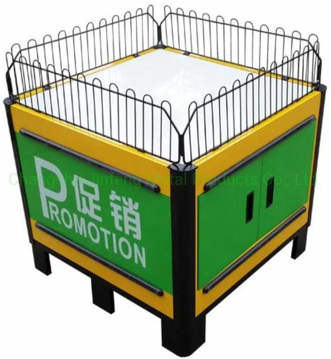 Supermarket Counter Convenience Store Fixture Exhibition Promotion Desk with Guardrail