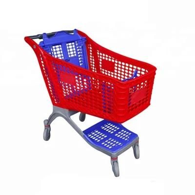 Plastic Shopping Trolley Customized Color Supermarket Cart