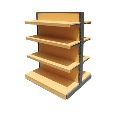 Metal and Wooden Heavy Duty Goods Storage Shelf for Supermarket