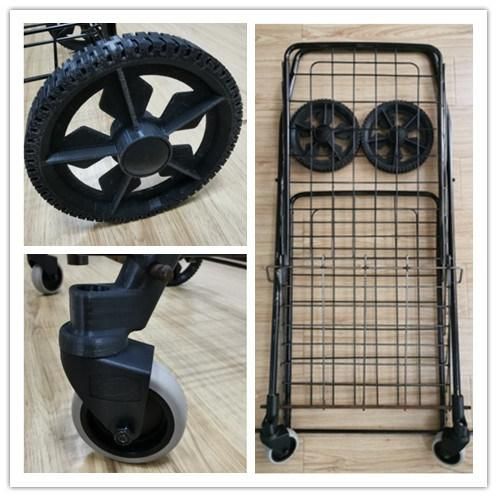 73L Large Volume Iron Portable Folding Shopping Trolley Four Wheels