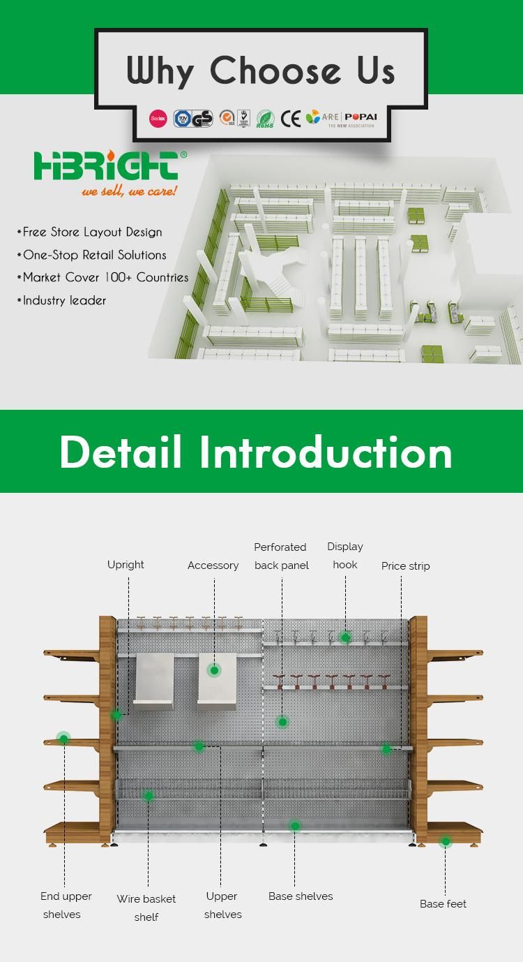 Commercial Supermarket System Gondola Shelving for Sale