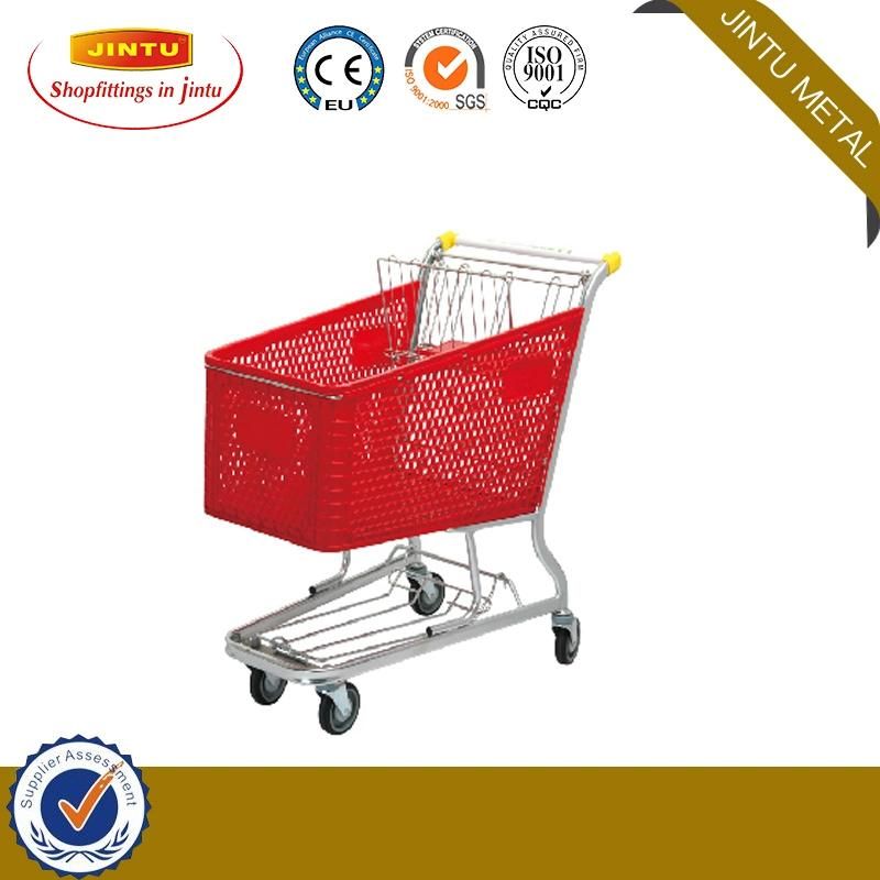 100L 820*490*990mm Plastic Supermarket Shopping Cart 60L