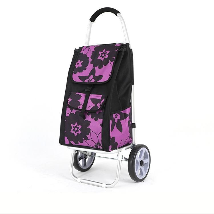 Collapsible Trolley Grocery Shopping Bag Foldable Shopping Cart with Wheels Customized Logo