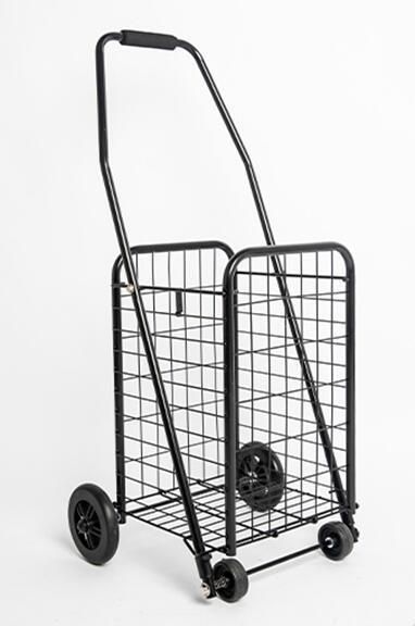 China Hot Sale Mini Metal Foldable Rolling Cart Folding Supermarket Shopping Trolleys